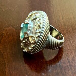 Elegant Silver and Blue Gemstone Ring